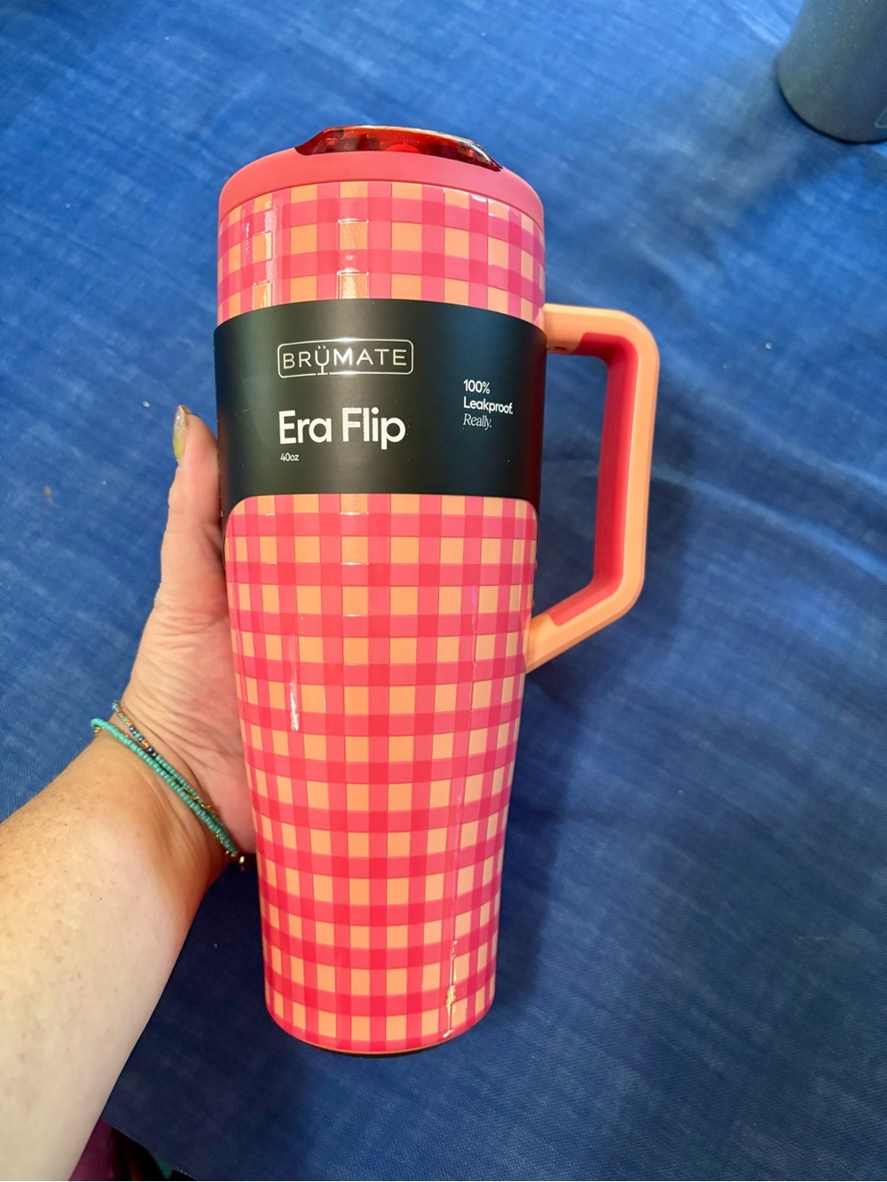 Brumate Peach Gingham 40oz Era Flip